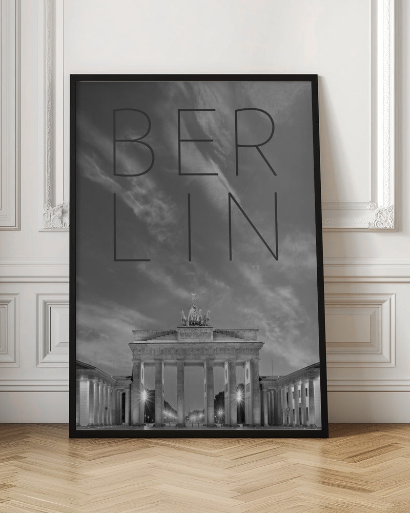 BERLIN Brandenburg Gate | Text & Skyline Poster